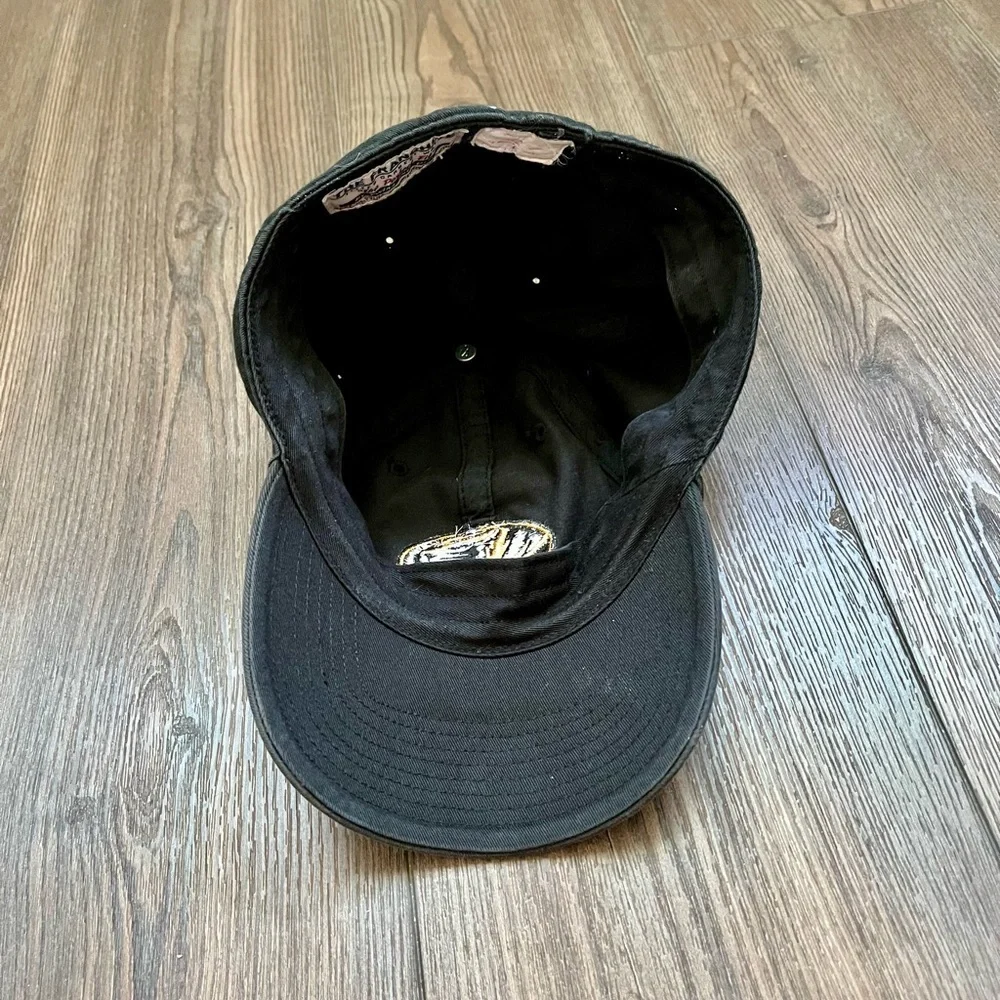 Black Embroidered Tiger Logo Cap